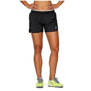 Asics Women's Black Stretchable Woven Side‎ Splits Tennis Practice Shorts Medium